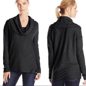 Prana Cowl Neck Heather Black Sweatshirt